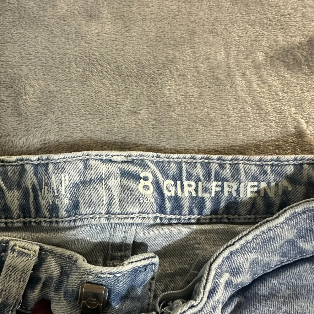 Gap Kids Girls Size 8 Girlfriend Fit Cargo Jeans Light Wash Denim Utility Pants